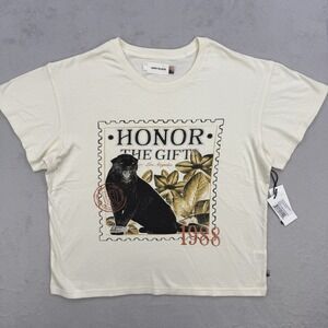 Honor The Gift Shirt Women's 1988‎ Stamp SS Tee Beige T-Shirt Graphic Size L NWT